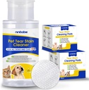 Tear Stain Cleaner para cães e gatos,Remova suavemente Tear Stain,Eye Debris,Secreções de muco com 200Pcs Eye Dry Wipes,Oye Cleaner Dry Pads,Não facilmente Evaporado