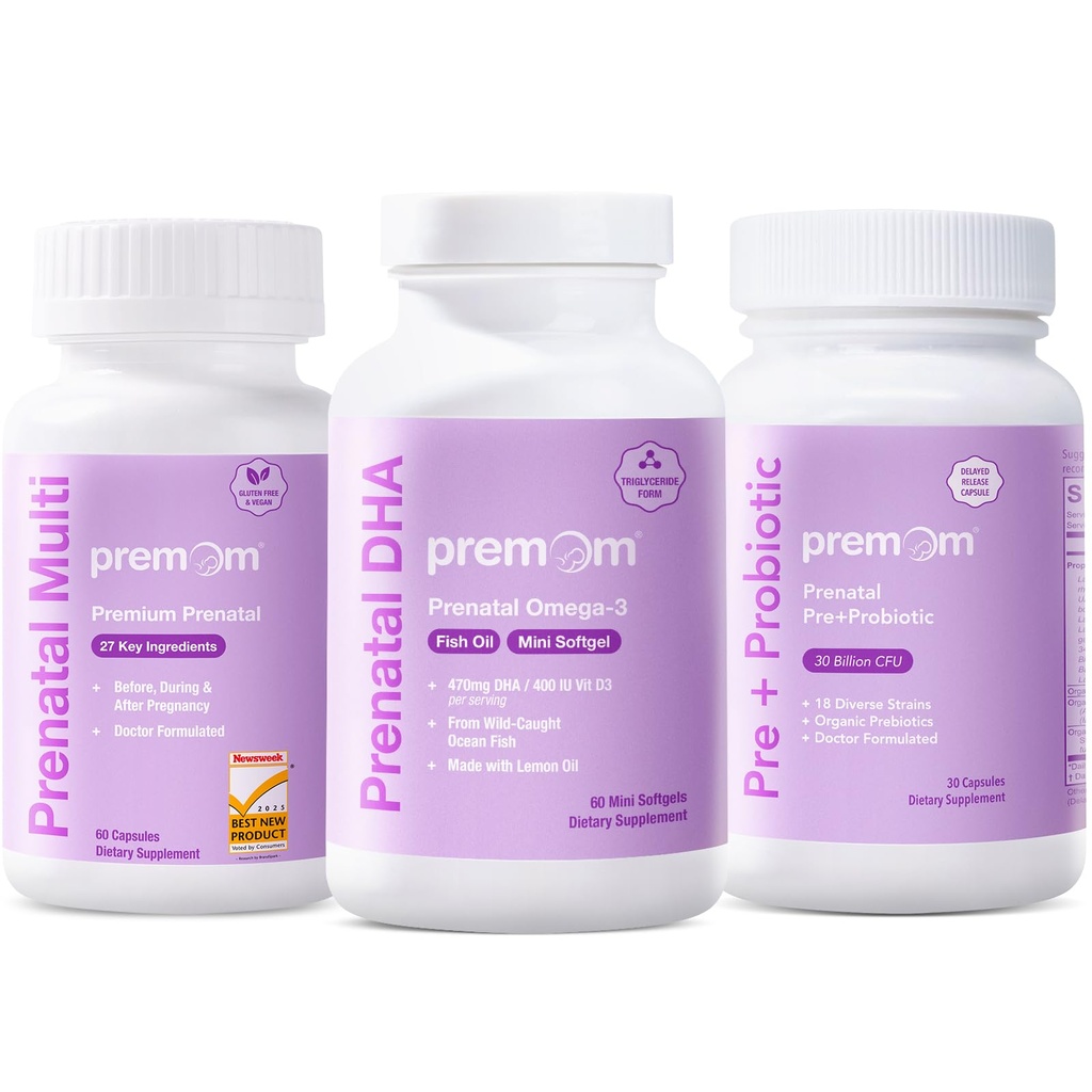 Probióticos pré-natais pré-natais + óleo de peixe pré-natal DHA + vitamina de fórmula pré-natal