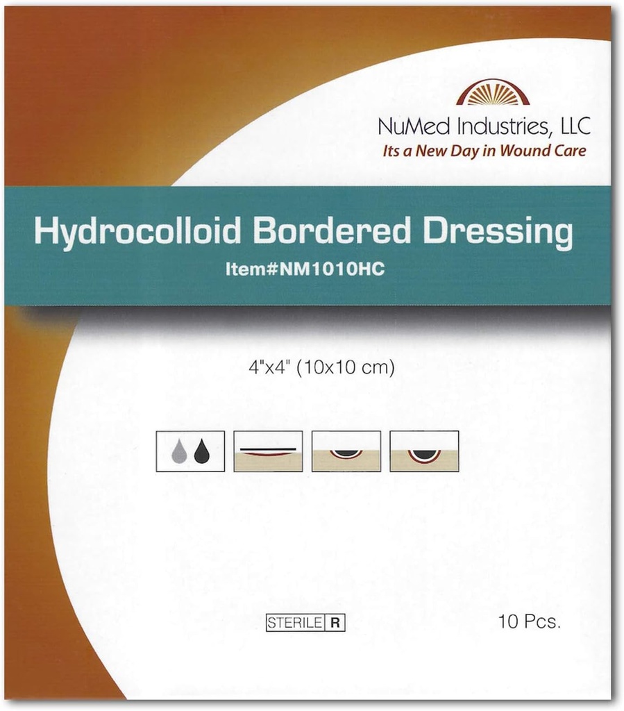 Dressing bordado hidrocolóide 4x4 10/Box