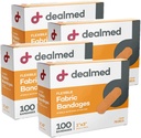 Dealmed Sterile flexível tecido adesivo bandagens - 1x3 Polegada - 100 / Caixa - 4 caixas - Primeiros socorros respirável Strip Pack - Patch Soft Stretch ferida para kits médicos, de emergência e clínica