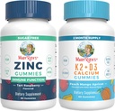MaryRuth Organics Zinc (Tart Framboesa) & Vitamina K2+D3 Pastilhas de cálcio (Mango de pêssego e damasco)