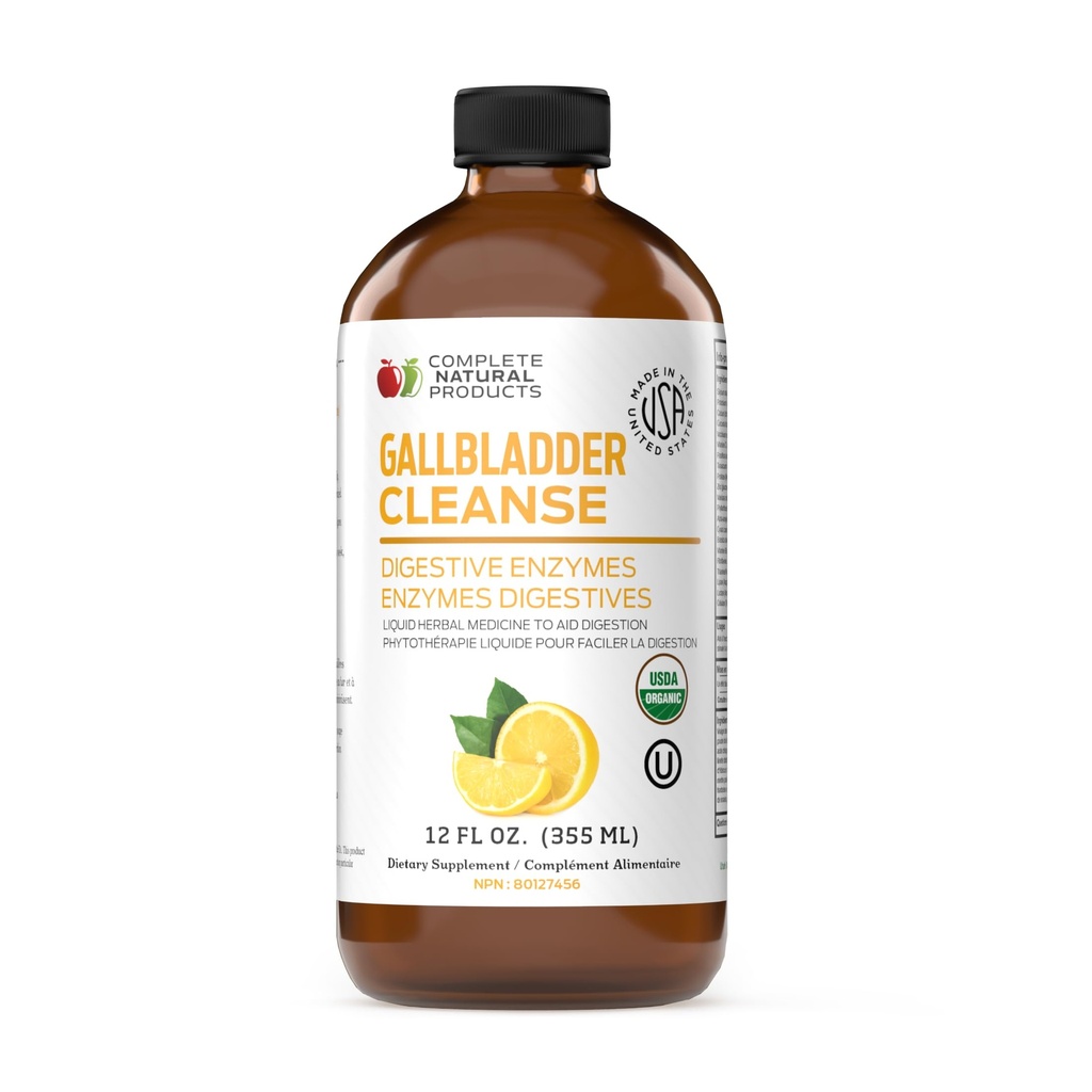 Complete Natural Gallbladder Complete - Suplemento Líquido para Suporte de vesícula biliar, Limpeza do Fígado, e Saúde Digestiva com Apple Cider Vinagre, Açafrão, Beterraba, Enzimas Digestivas, Cardo de Leite - 12 onças