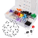 Kit de Modelo Molecular, Conjunto de Química Molecular Orgânica de 444 Pcs, Kit de Modelo de Elementos Átomos para Lições em Química, Kit de Construção de Estruturas Moleculares, Presente de Ciência Ochem para Professores e Estudantes
