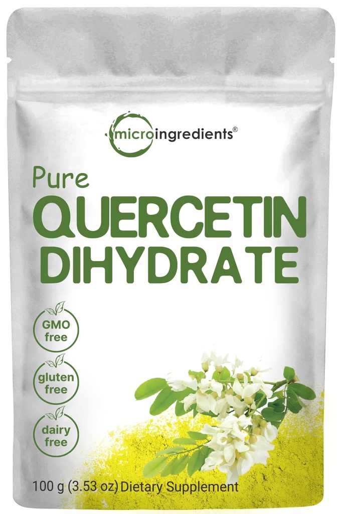 Pure Quercetin Dihydrad Powder, Quercetin 500mg Por Serving, 100 Grams, Mais Biodisponível grau e enchimento livre, poderoso antioxidante suporta energia, sistema imunológico, sem OGM e Vegan