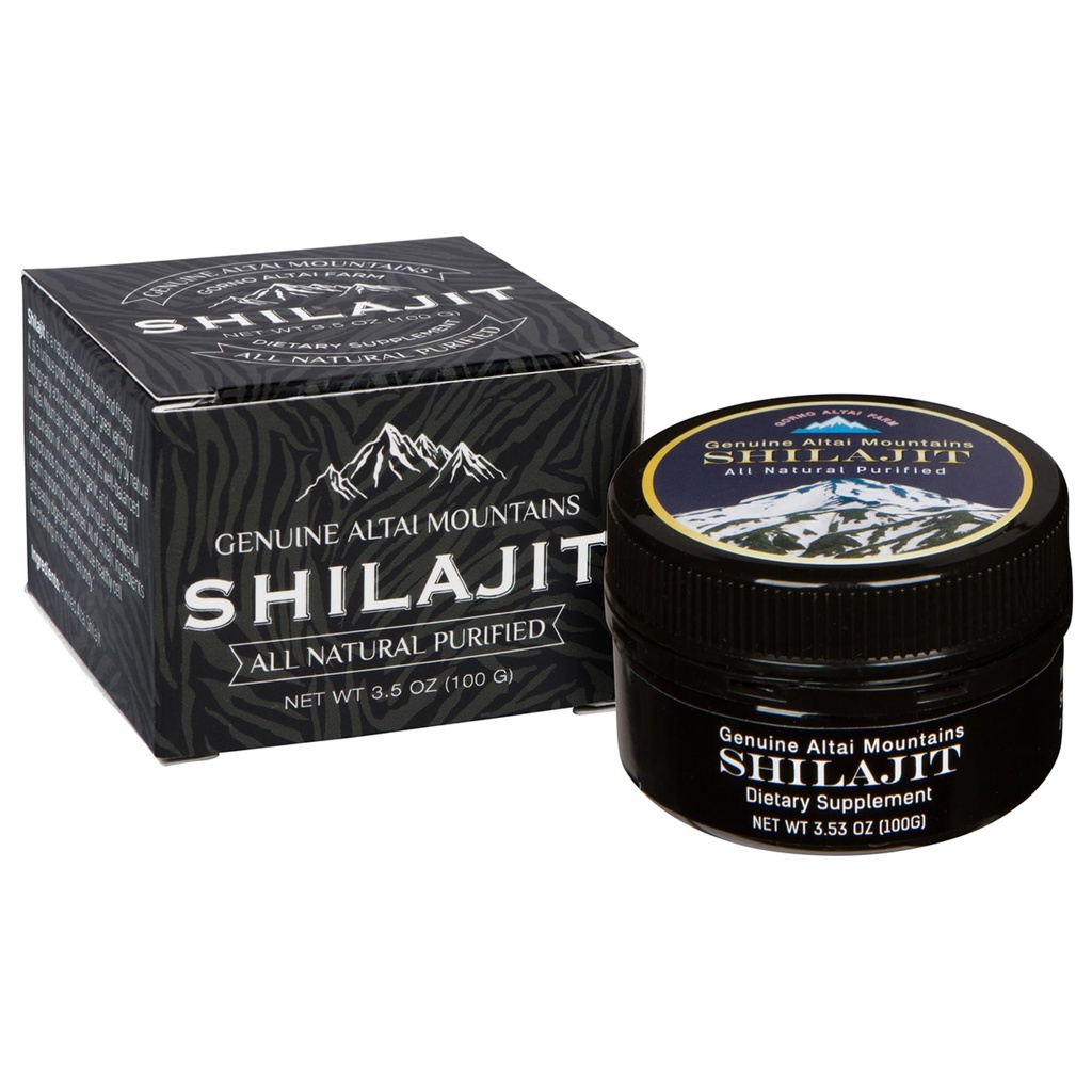 Sayan Puro Shilajit Resin 3.5oz/100g, 660 Servings - Potente suplemento ácido fúlvico orgânico - Suporta sistema imunológico, memória, foco, e fornece energia natural, Detox - Vegan, Não-GMO