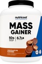 Gainer de massa de nutricosto (Flavor de manteiga de amendoim de chocolate, 6.7 LBS) 50 gramas de proteína por serviço - Não-GMO