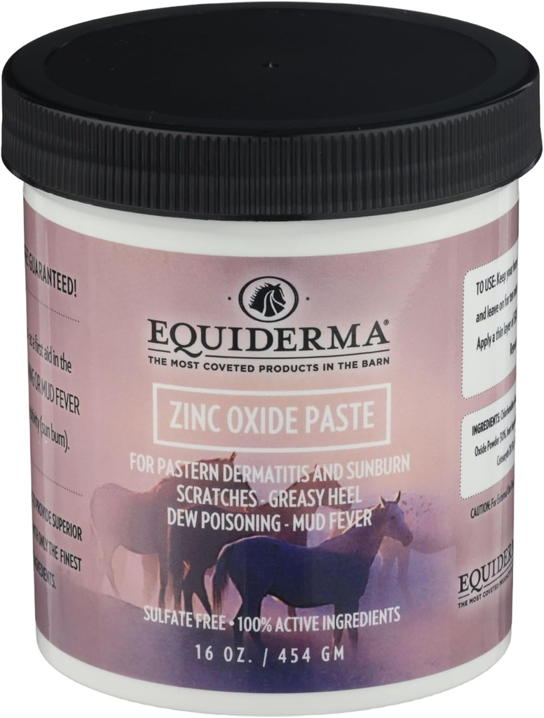 Equiderma Zinc Oxide Colar para cavalos, 16 onças tratamento para dermatite Pastern, Arranhões & Queimaduras Solares