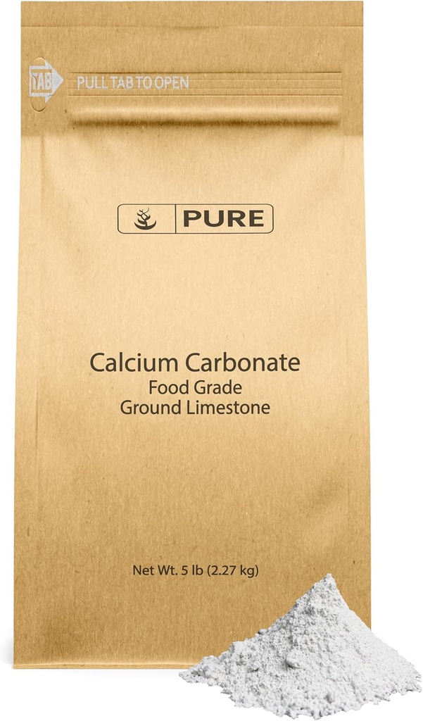 Puro Ingredientes Originais Carbonato de cálcio (5 lb) Suplemento dietético, Conservador de alimentos, Neutralizer ácido