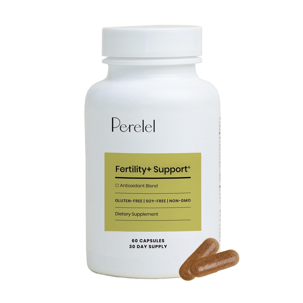 Suporte à Fertilidade Perelel, Multivitamina Antioxidante com COQ10, N-Acetil-L Cysteine (NAC) & Açaí Berry, Suplemento Feminino, Soja, Laticínios e Glúten Livres, Não GMO, 60 Cápsulas