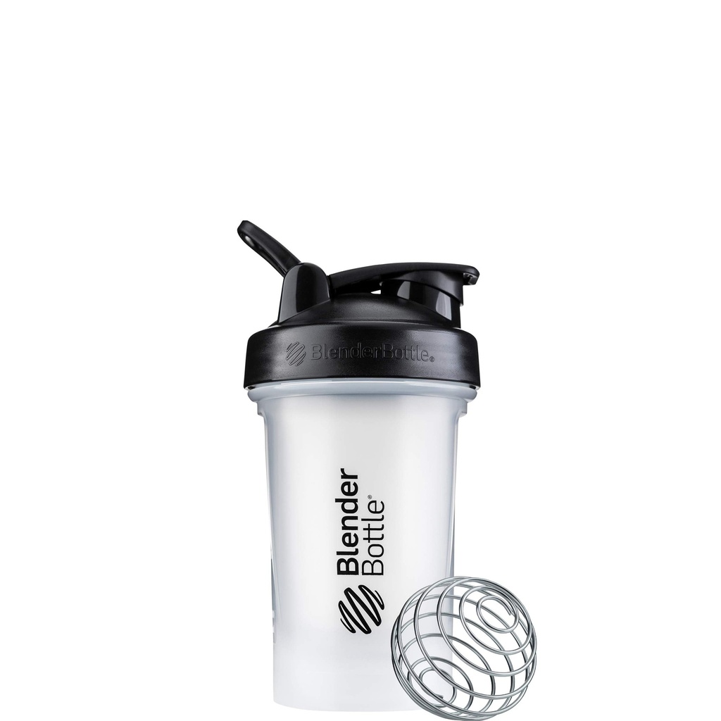 BlenderBottle clássico V2 Shaker garrafa perfeita para batidos de proteína e pré-treino, 20-onça, claro / preto