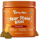 Zesty Paws Tear Stain apoio mastigação macia para cães - para umidade do olho + Visão e Imune Suporte - Suplementos funcionais com óleo de peixe, Lutein, Cranberry & Vitamina C - sabor de frango - 90 ct