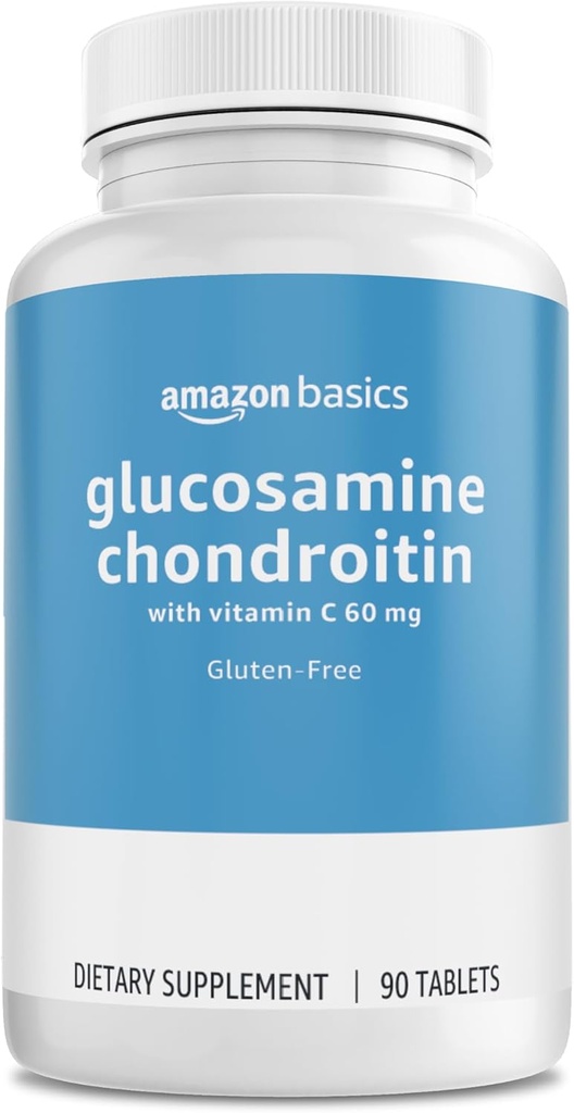 Basics - Glucosamina Condroitin, 1500 mg, com vitamina C 60 mg, 90 comprimidos (2 por porção), sem glúten