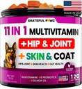 Dog Multivitamin Mastigable com Glucosamina - Dog Vitaminas e Suplementos, Senior & Puppy Multivitamin para cães - Pet Chondroitin Hip e Apoio Conjunto Saúde, Imune Booster, Pele, Coração, Probióticos