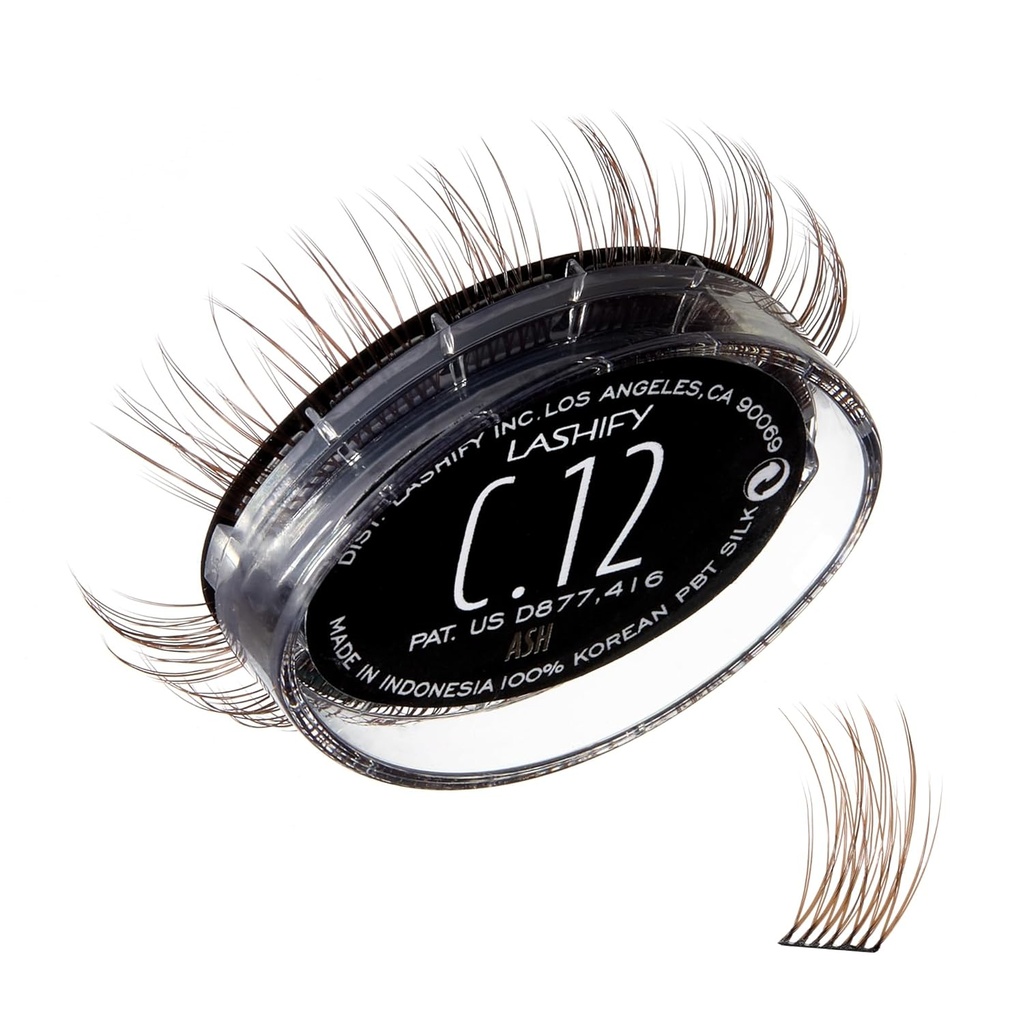 Lashify Curl 12mm Gossamer Extensões Cílios Refil, cor de cinzas, DIY Cílios falsos para um olhar natural