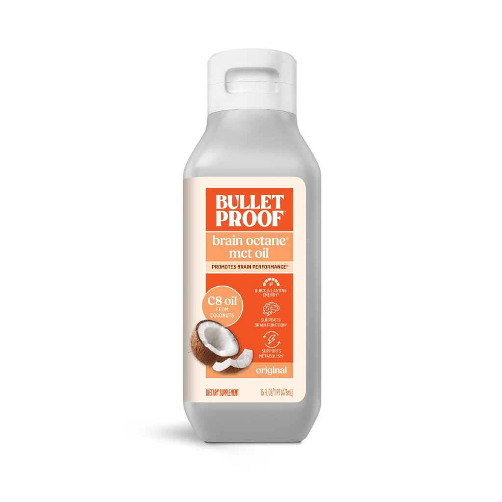 Óleo de octano C8 MCT, 16 onças, suplemento Keto Premium para energia mantida, combustível do cérebro e do corpo, sem sabor, Adicionar ao café e smoothies, embalagem maio Vary