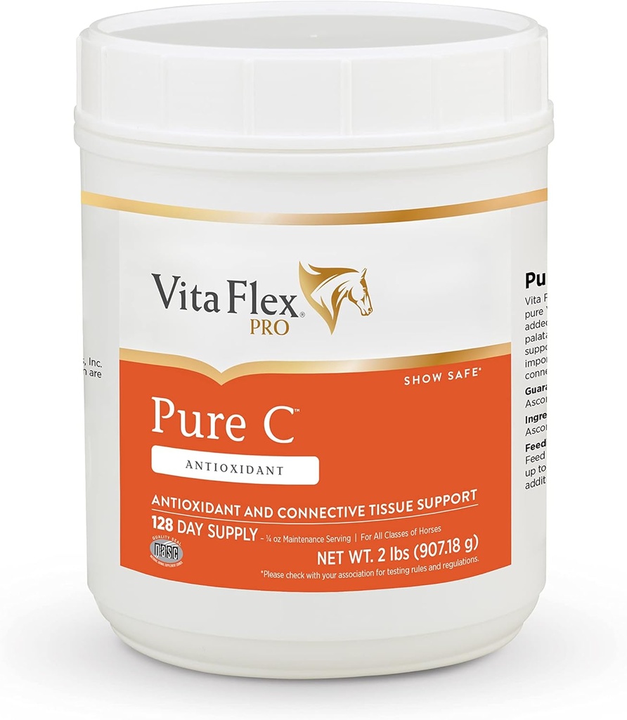 Vita Flex Pro Pure C Premium qualidade cavalo vitamina C, 2 libras, 128 dias de fornecimento