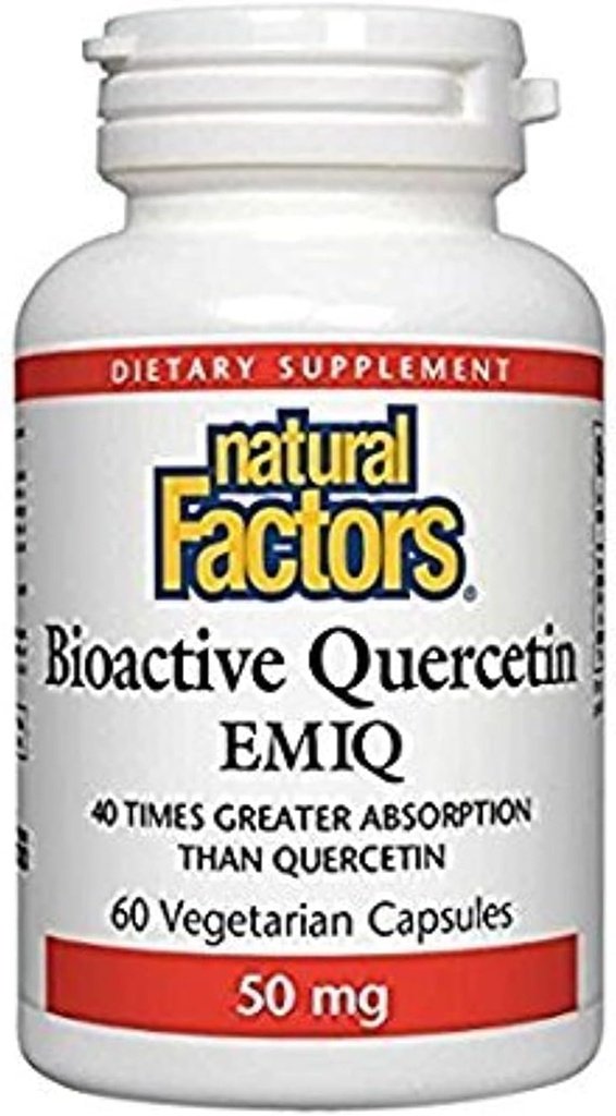 Factores Naturais Bioactive Quercetin EMIQ 50mg, 60 Cápsulas Vegetarianas