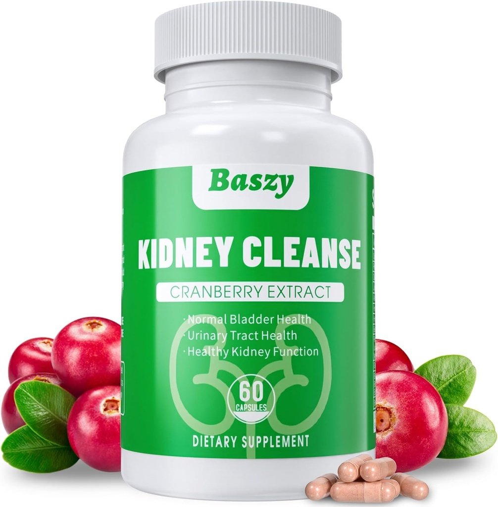 Rim Cleanse Detox & Repair; Força extra 50:1 Extrato de cranberry; Suplemento de saúde do rim 22-em-1; Fórmula de suporte do rim para restauração do rim