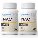 Puregen Labs N-Acetil-L-Cisteína (NAC) 600mg, Suporta Imune, Respiratória, Saúde do Fígado, NAC 600 mg, Apoio antioxidante potente, Radicais Livres, Fácil de Absorver - Total 120 Cápsulas Veggie