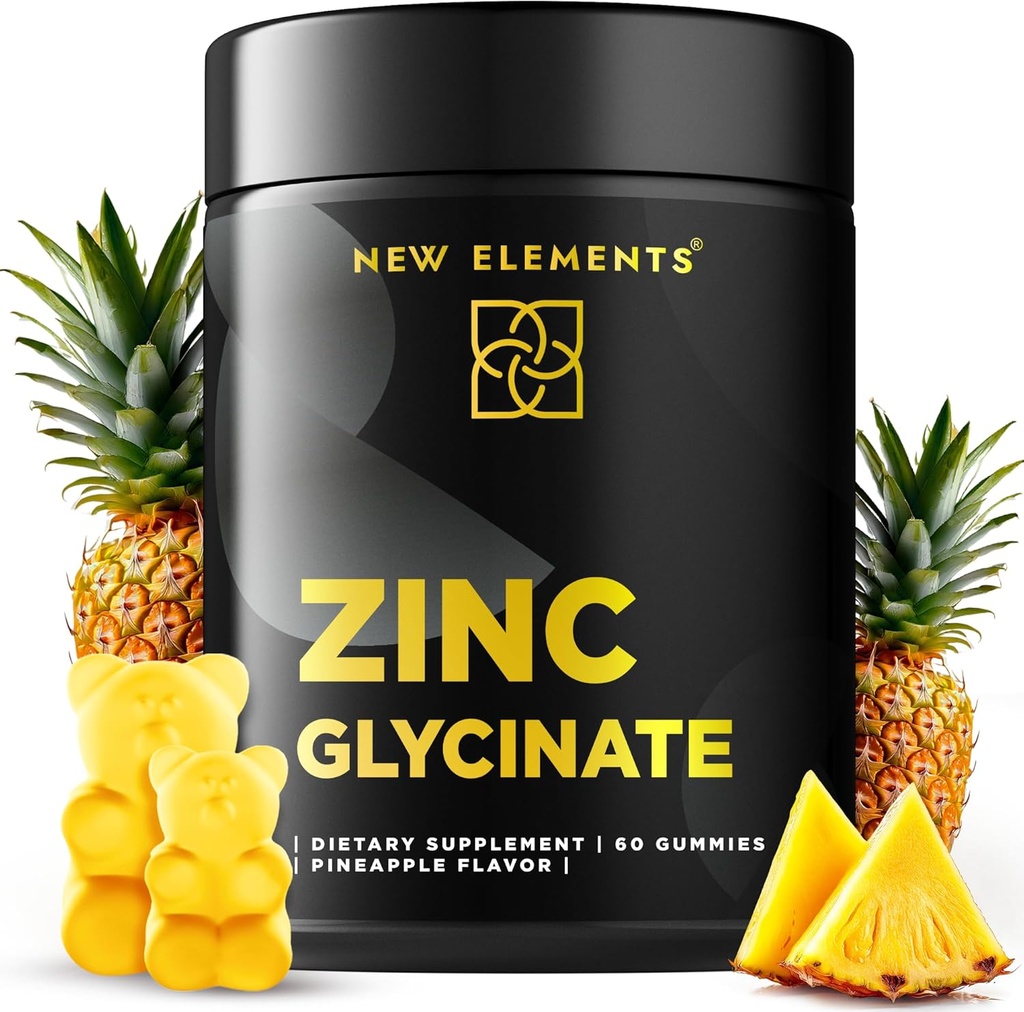 Zinco Glycinate Gummies para Adultos Suplementos Zinco 50mg □ Suporta saúde imunitária □ Metabolismo □ Suplemento de cuidados com a pele Vegan