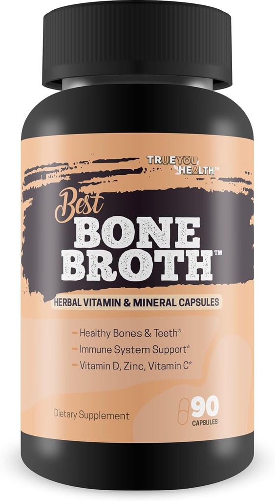 Best Bone Broth Cápsulas - Bone Health & Immunity Supplement - Bone Broth Powder Cápsulas Alternativas - Bone Health Suplementos Mulheres Mais de 50 & Bone Health Suplementos para Homens - Vitamina D Bone Health