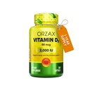 ORZAX Vitamina D3 2000 iu (50 mcg) – Não-GMO, sem glúten, sem açúcar, sem leite – 1 ano de fornecimento para forte função muscular e apoio imunológico – Suplemento de humor para bem-estar (360 Softgel)
