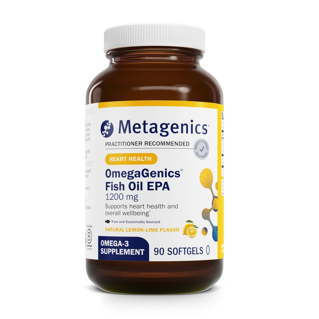 Metagenics OmegaGenics Fish Oil EPA 1200 - Omega-3 Suplemento de óleo de peixe - para saúde do coração e sistema imunológico * - 90 Softgels