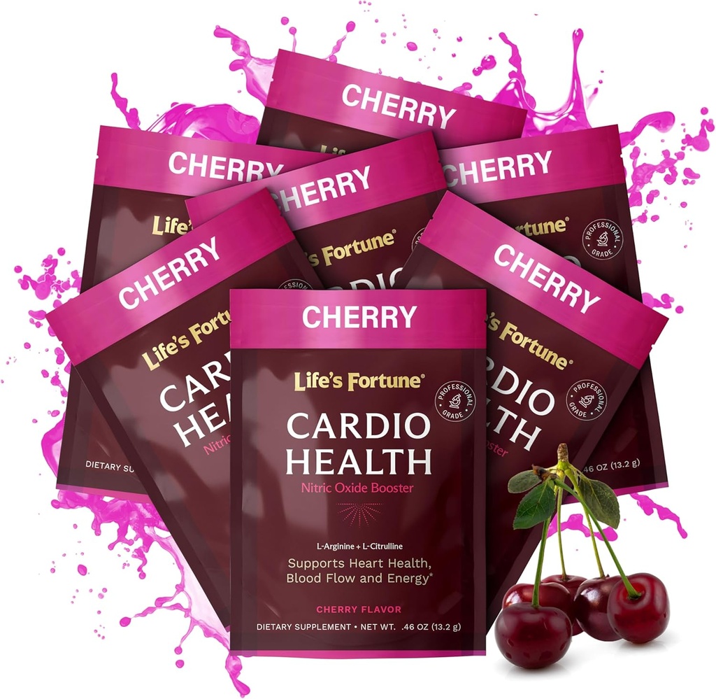 Fortune L Arginina L Citrulina Suplemento Pó - alta potência Suplemento de óxido nítrico Booster com sabor natural de cereja (7 Servings (Pacote de 1), Cereja)