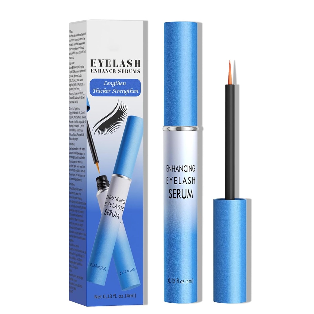 Lash Serum, Sérum rápido de crescimento de cílios, Sérum de cílios para espessura de crescimento de cílios, Mais forte, pestanas e brows mais saudáveis, Mais longo, Fuller, e pestanas grossas, Vegan & Cruelty-Free (Light Blue 4ML)