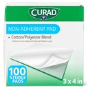 CURAD Almofadas Estéreis Não Aderentes (Pack de 100), 3"x4", para curativo suave da ferida e absorção sem aderência