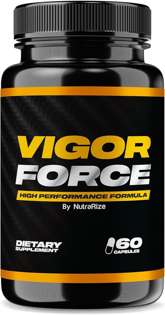 NutraRize vigor força para homens, cápsulas masculinas de alto desempenho, todo o suplemento dietético natural para saúde geral e bem-estar, comprimidos oficiais 50 revisão (60 cápsulas)