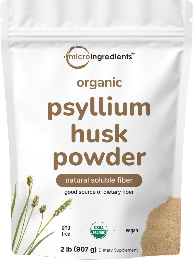 Micro Ingredientes Psyllium orgânico Husk pó, 3lbs (32 onças)