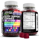 Limpeza Nutra Melatonina Gummies 10mg Ajuda ao sono Valerian Root L-Theanina Vitamina B6 C Limão Balm Magnésio Hibiscus Beta Carotene Saffron & Camomila Resto Suporte Suplemento Framboesa Flavor