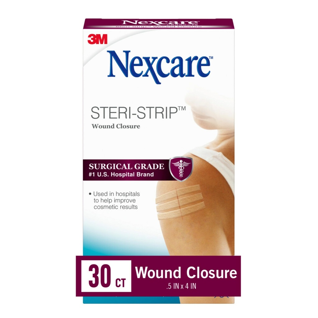 Nexcare Steri-Strip Fechamento da ferida, tiras respiráveis segurar pequenas feridas firmemente fechado, grande após suturas ou agrafos - 30 encerramentos da ferida