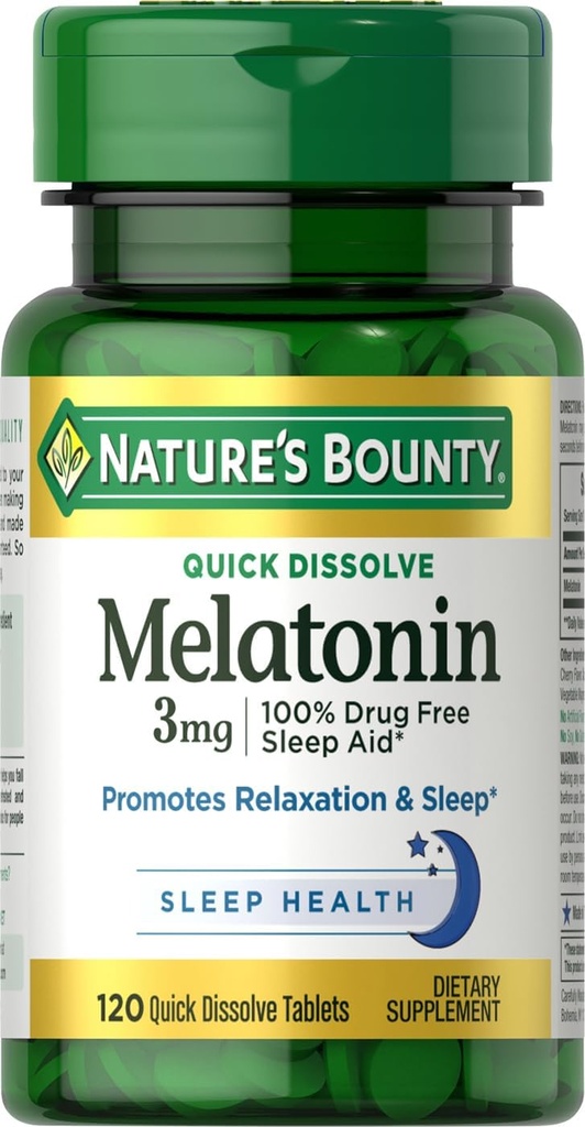 Comprimidos de Melatonina Recompensa da Natureza, 3 mg, 120