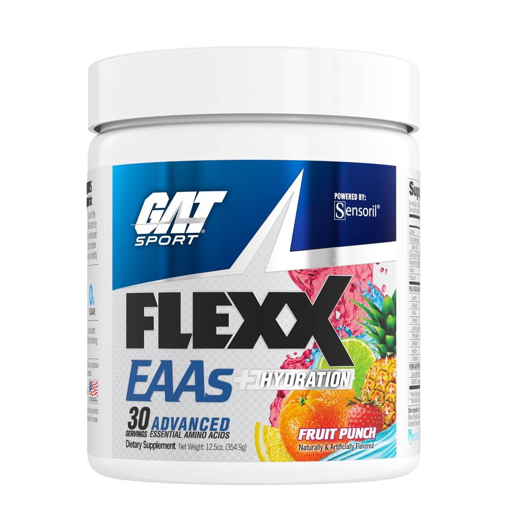 GAT SPORT Flexx EAA + Hydration, Advanced Essential Amino Acids, 30 Servings (Fruit Punch)