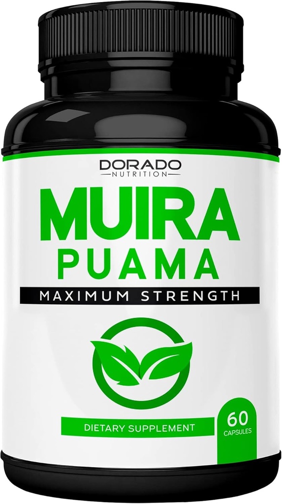 Muira Puama Root Extract 1000mg para homens e mulheres - Cápsulas Premium - 60 Count - Zero Fillers - Terceiro Pary Testado - Gluten Free & Non-GMO - EUA Made - Garantia de Qualidade - Testado para Potência e Pureza