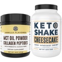 Desempenho da Costa Esquerda Keto MCT Pó + Colágeno e Keto Cheesecake Replacement