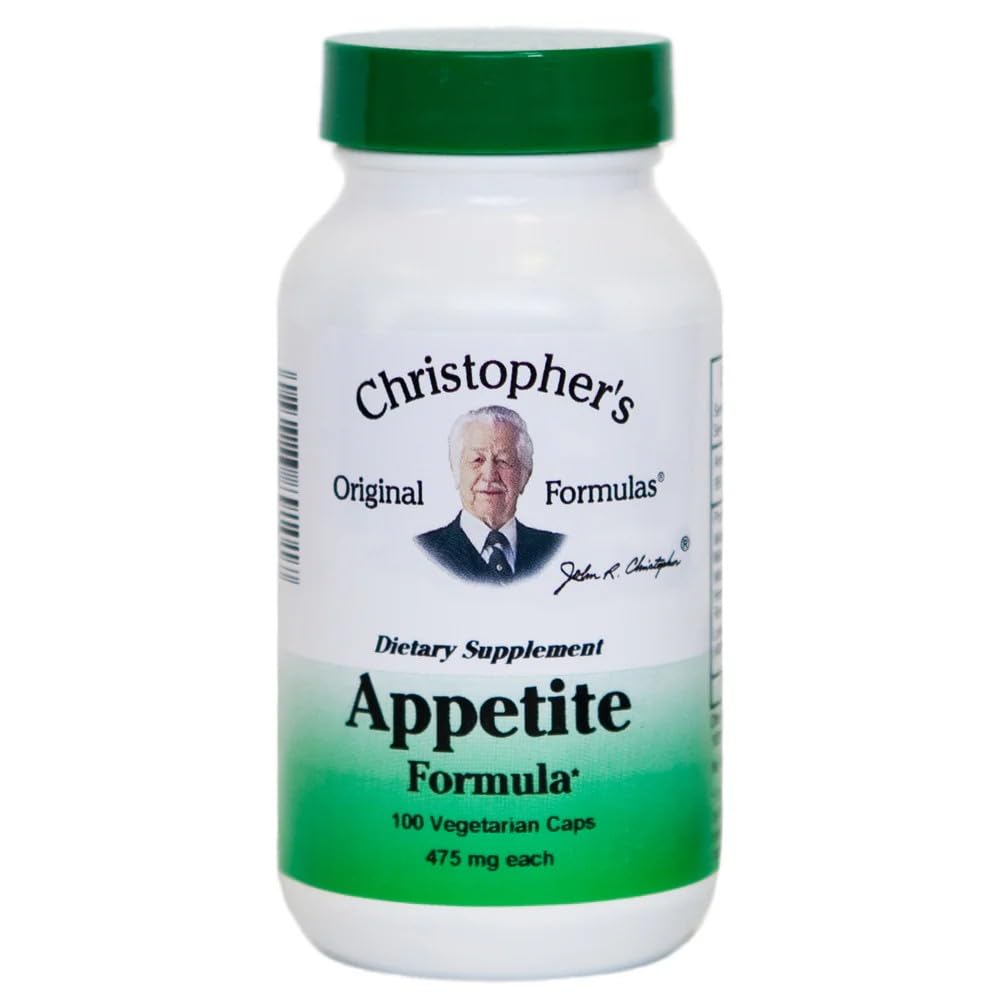 Fórmulas originais de Christopher Fórmula apetite - 100 Cápsulas, mistura natural de ervas para apetite e equilíbrio digestivo