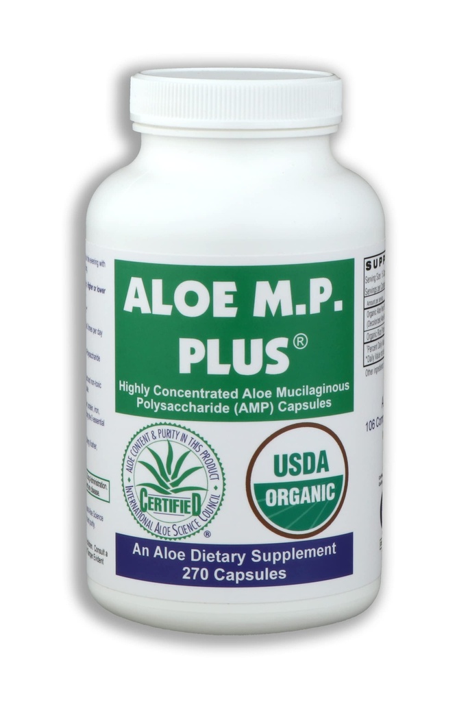 Cápsulas, USDA Organic Aloe Vera Polysacarides AMP Suplemento para a Saúde Digestiva e Imune