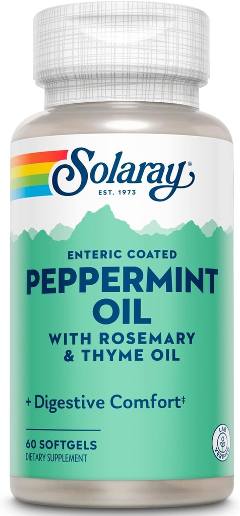 Solaray Peppermint óleo entérico revestido w/Rosemary & Thyme Oil