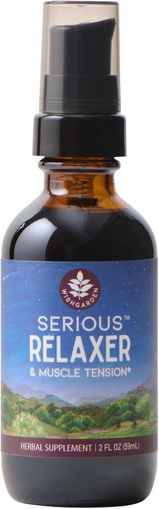 WishGarden Herbs, Relaxador sério & muscular tensão Suplemento dietético, Bomba Top, 2 Fl Oz