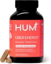 HUM Uber Energia Suplemento de Suporte Energético Adrenal com Ashwagandha Root, Ginseng, B Vitaminas, Vitamina B6, B5, e Adaptogens, Suplementos para Fadiga Adrenal Suporte, 60 Cápsulas Vegan