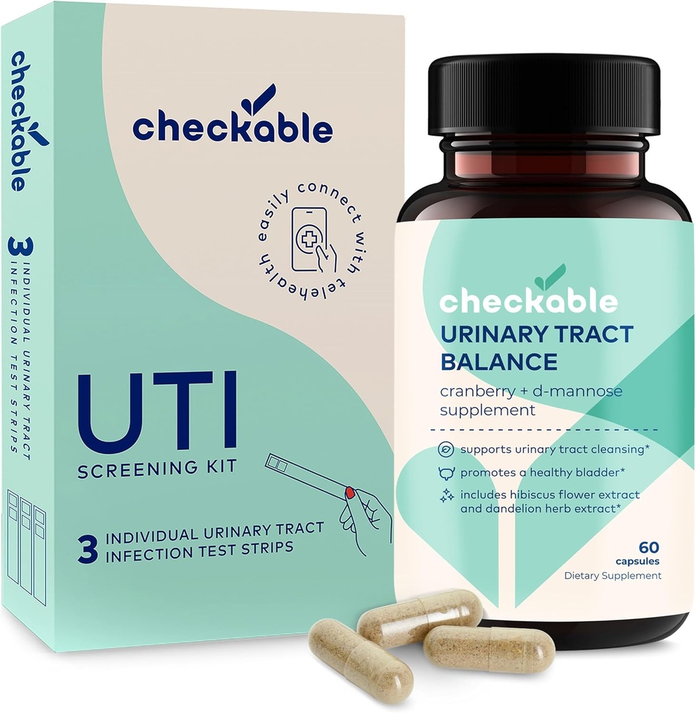 Extratos de Infecção por Trato Urinário ® Checkable (3ct) e Suplementos de ITU D-Mannose (60ct)