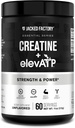 Creatina de fábrica Jacked + ElevATP - Creatina Monohidrato Pó para Crescimento Músculo, Aumento de Força, Saída de Energia Melhorada, com ElevATP para Energia Mantida e Endurance - 60 Servings, Desprezado