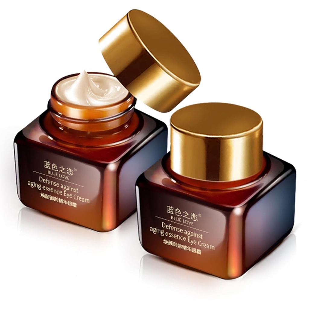 BLUE LOVE 2PCS Anti-envelhecimento creme olho – Reduz os círculos escuros e Puffiness Under-Oye Bags – Hidratante e rápido absorção Tratamento de rugas para homens e mulheres