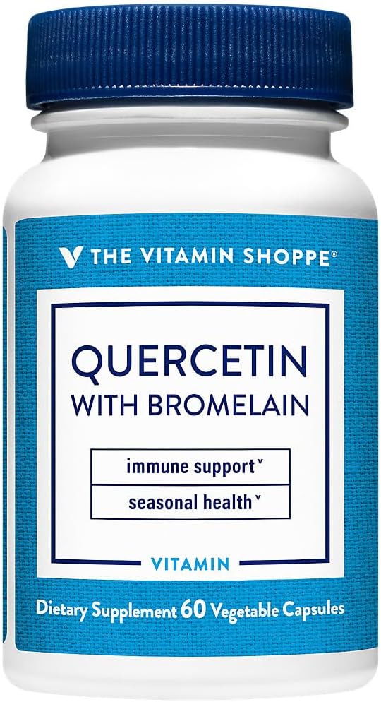 Vitamina Shoppe Quercetin com bromelaína - 250mg Antioxidante (60 Cápsulas)