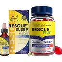RESCUE Nighttime Sleep Aid Bundle, 3Pk - Bach Sleep Kids Dropper, 10mL Sleep Liquid Melts, 28Ct Plus Sleep Gummies com 5mg de Melatonina/dose, 60Ct