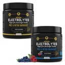 MMA Nutrition HRDWRK 100 Servings Keto Electrolytes Pó Hidratação Açúcar Livre - Electrolyte Pó para aumentar a resistência e reduzir a fadiga com eletrólitos Suplemento - Conjunto de framboesa sem sabor e azul