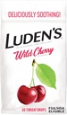 Lozenges de alívio da garganta dolorosa de Luden para menor Irritation & Dry Mouth diário, Wild Cherry Flavored Drops, 30 Conde